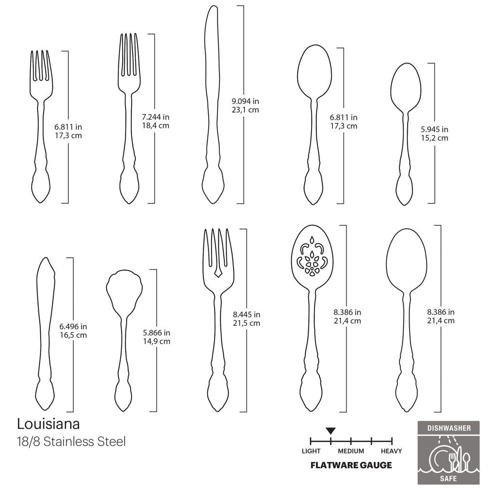 Oneida Louisiana 45-Piece Flatware Set, 18/8 stainless steel (view 4)