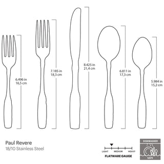 Oneida Paul Revere 5-Piece Place Setting, 18/10 stainless steel (view 3)