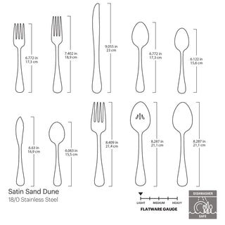 Oneida Satin Sand Dune 45-Piece Flatware Set, 18/0 stainless steel (view 3)