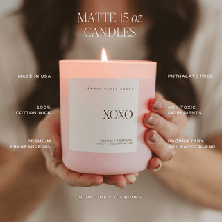 Playing Mahjong with Mah Girls Soy Candle - Pink Matte Jar - 15 oz (Salt and Sea)