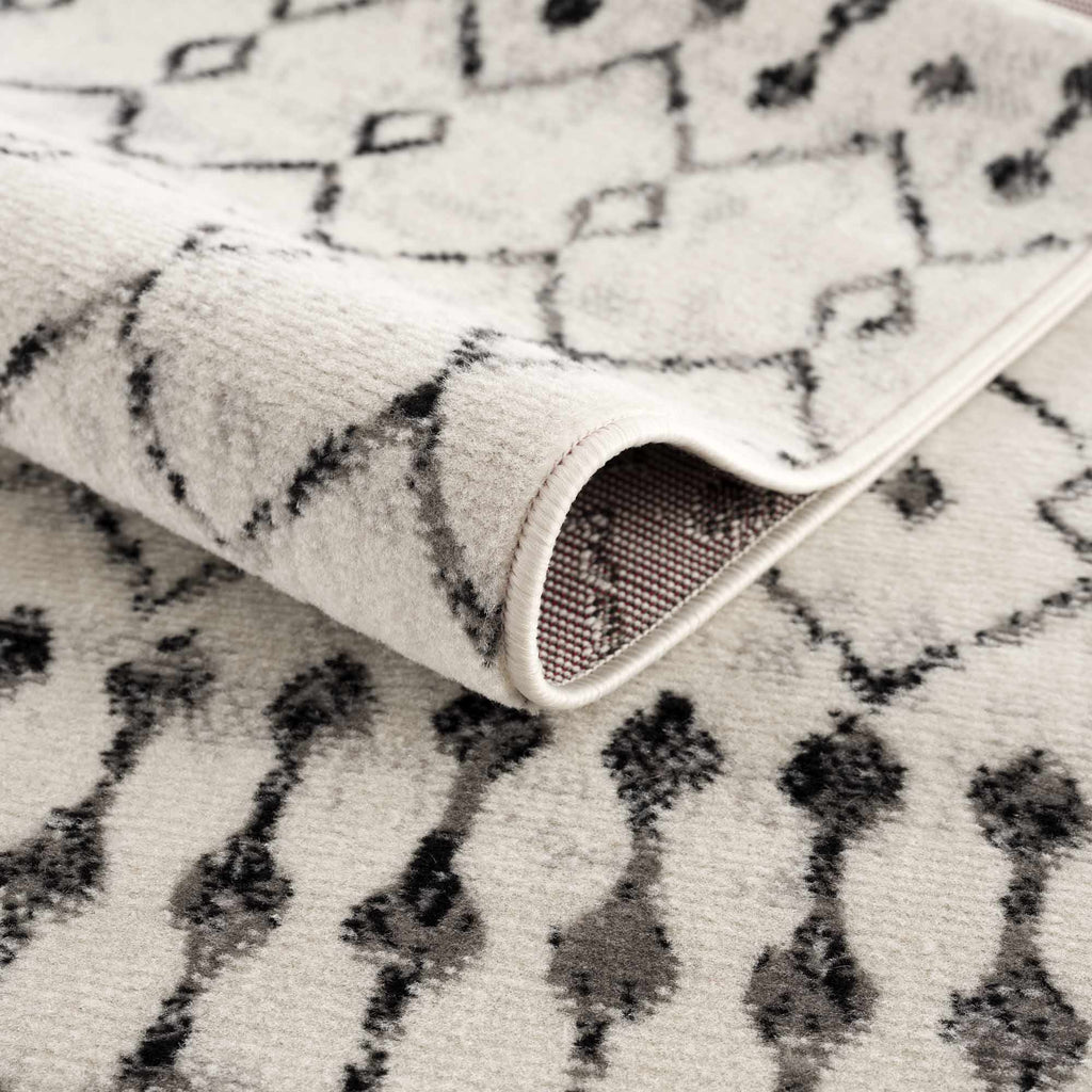 Scandi Moroccan Trellis Rug – Patterned Washable Living Room Carpet