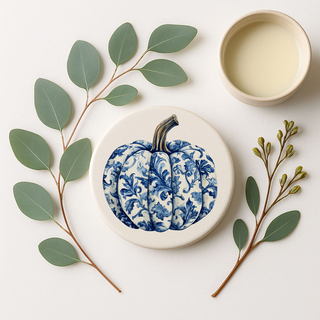 Blue & White Chinoiserie Halloween Coasters – Set of 8 Designs