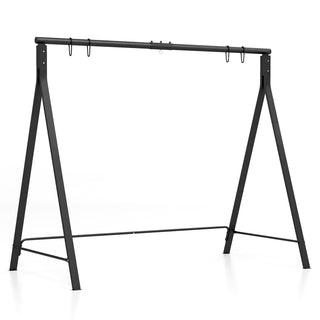 A-Frame Metal Patio Swing Stand with Dual Hanging Options – Black
