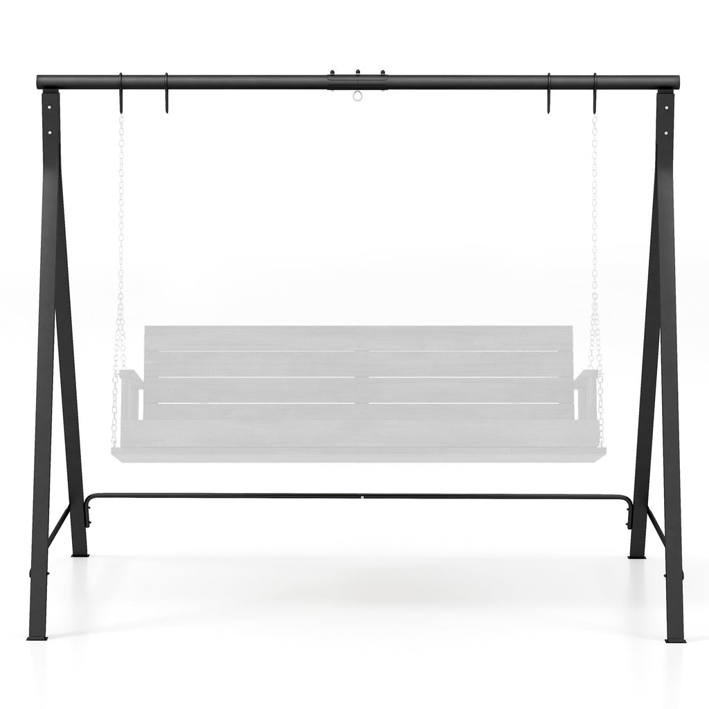 A-Frame Metal Patio Swing Stand with Dual Hanging Options – Black