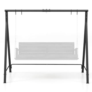 A-Frame Metal Patio Swing Stand with Dual Hanging Options – Black