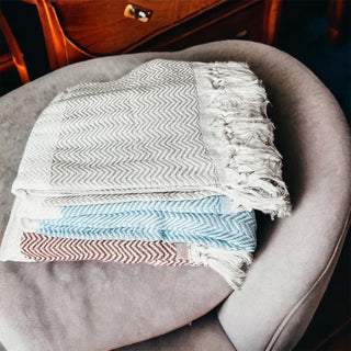 Chevron Turkish Cotton Towel – Diamond or Stripe Design (200 GSM, 40