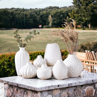 Whitney Artisan White Ceramic Vases – Sculptural Collection