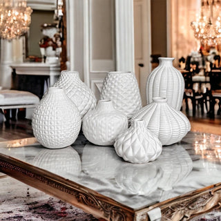 Whitney Artisan White Ceramic Vases – Sculptural Collection