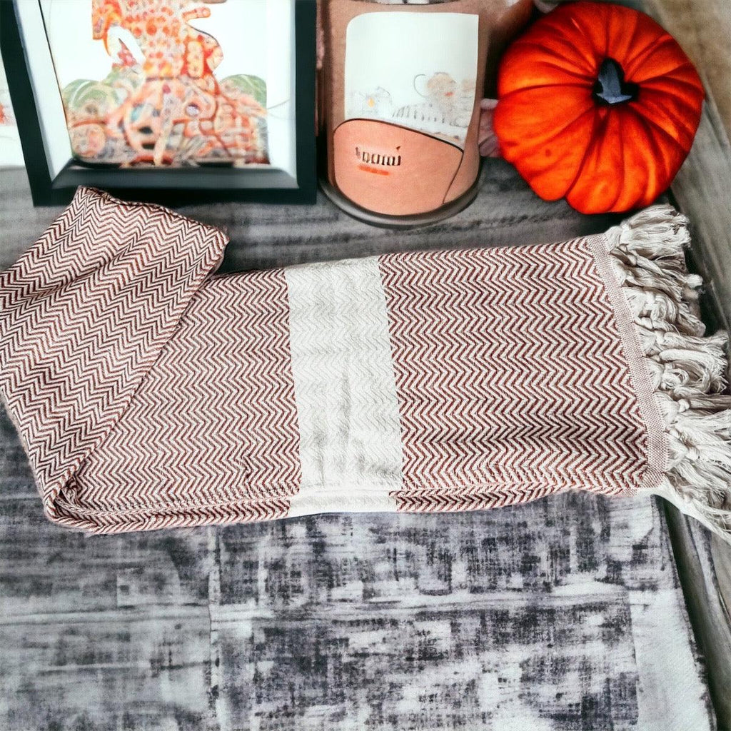 Chevron Turkish Cotton Towel – Diamond or Stripe Design (200 GSM, 40