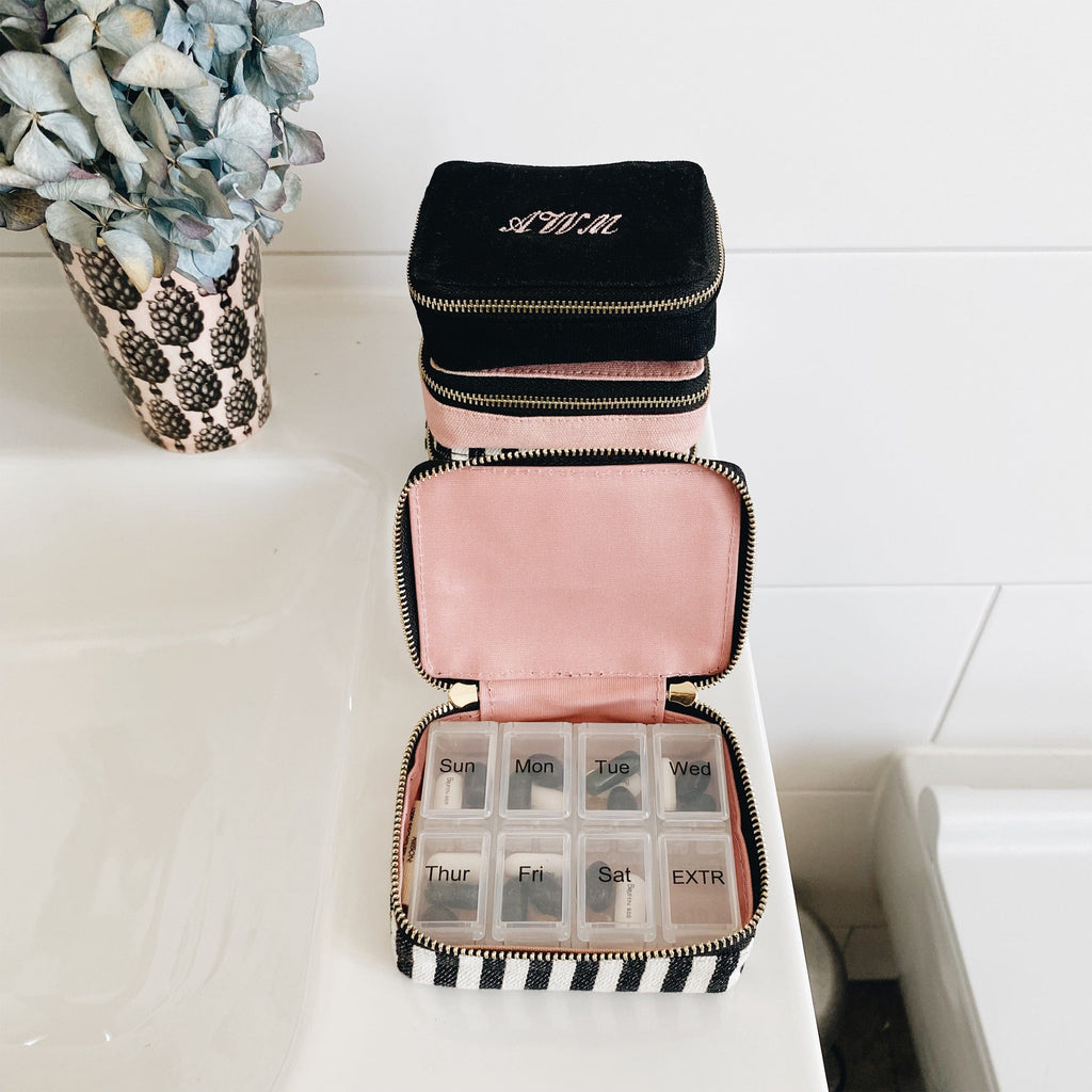 Weekly Pill Organizer Case – Small – Striped