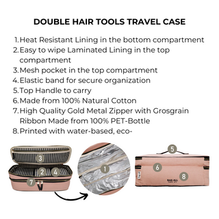 Double Hair Tools Travel Case – Pink/Blush