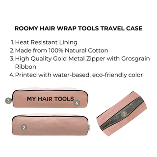 Roomy Hair Wrap Tools Travel Case – Pink/Blush