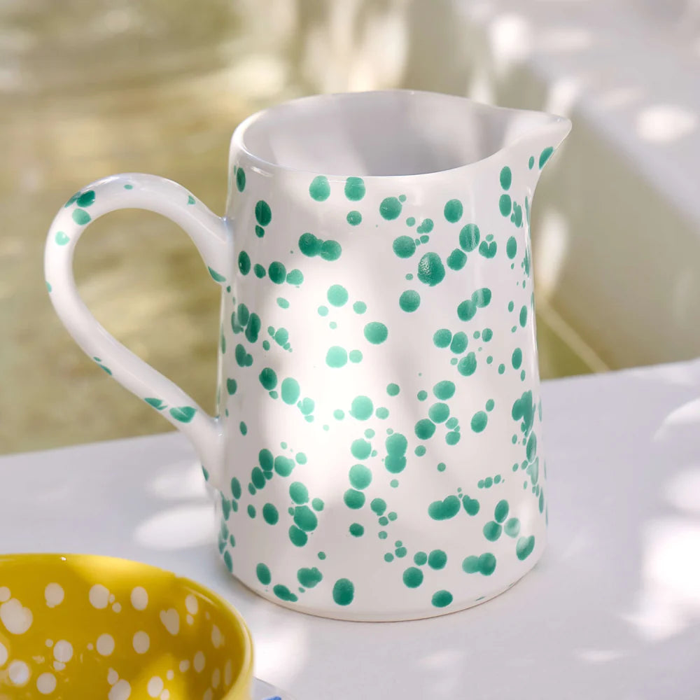 Costa Nova Rafaela Stoneware Pitcher Chamomile/ Sage Green Handmade
