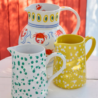 Costa Nova Rafaela Stoneware Pitcher Chamomile/ Sage Green Handmade