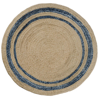 Aster Sand & Blue Ceramic Plate – Handmade Portuguese Basket-Weave Decorative Platter