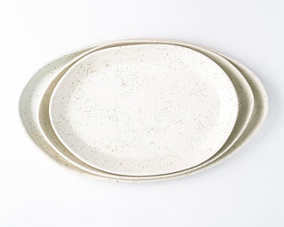 HAAND Oval Platter Set – 3-Piece Handcrafted Porcelain Serving Collection