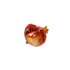 Hand-Painted Ceramic Pomegranate (Closed) – Red Decorative Fruit Accent