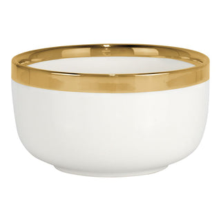 White Porcelain Dinnerware Set with Gold Accents – 16 Piece