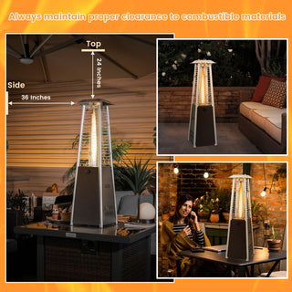 10,000 BTU Steel Tabletop Propane Patio Heater with Glass Tube