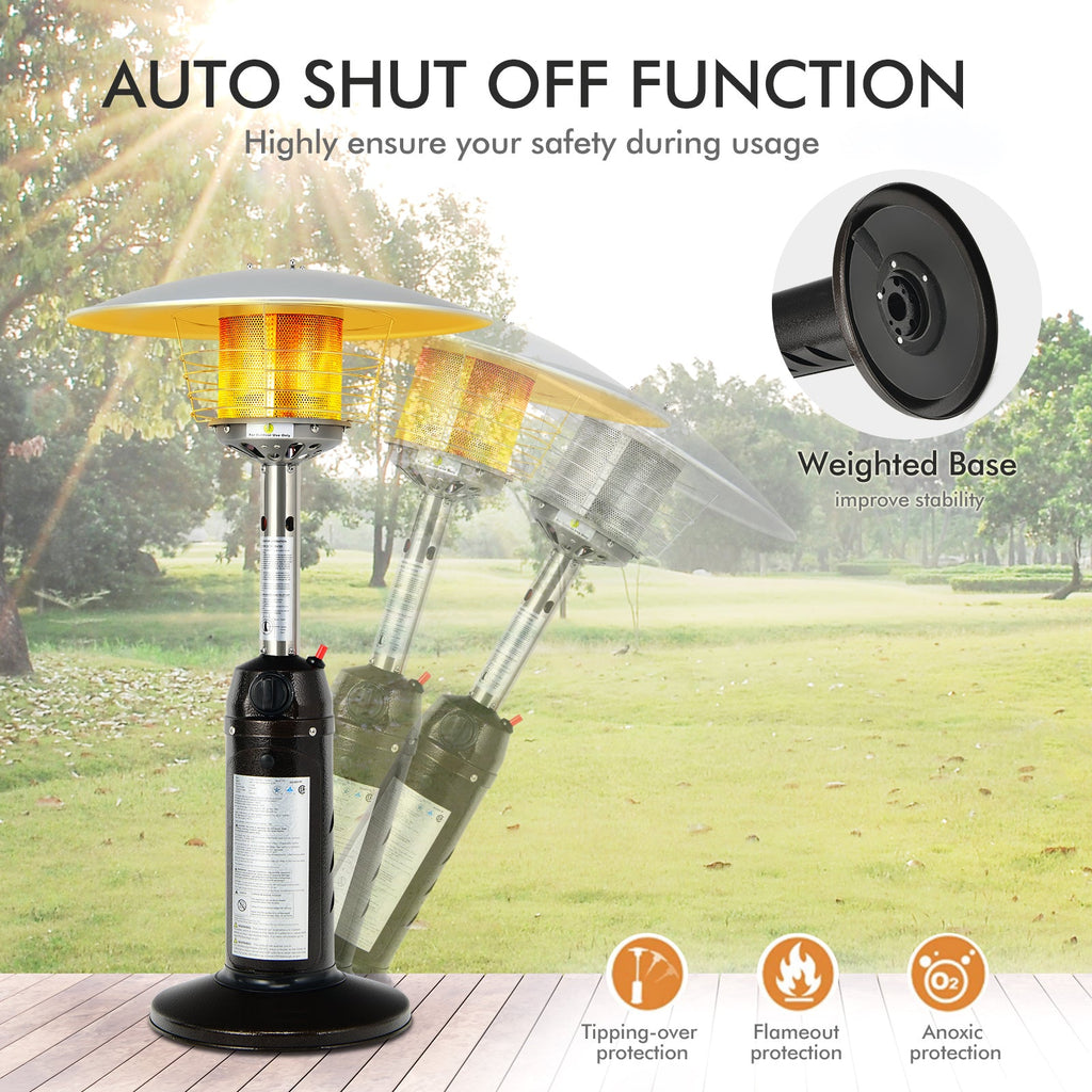 11,000 BTU Portable Tabletop Propane Patio Heater – Black