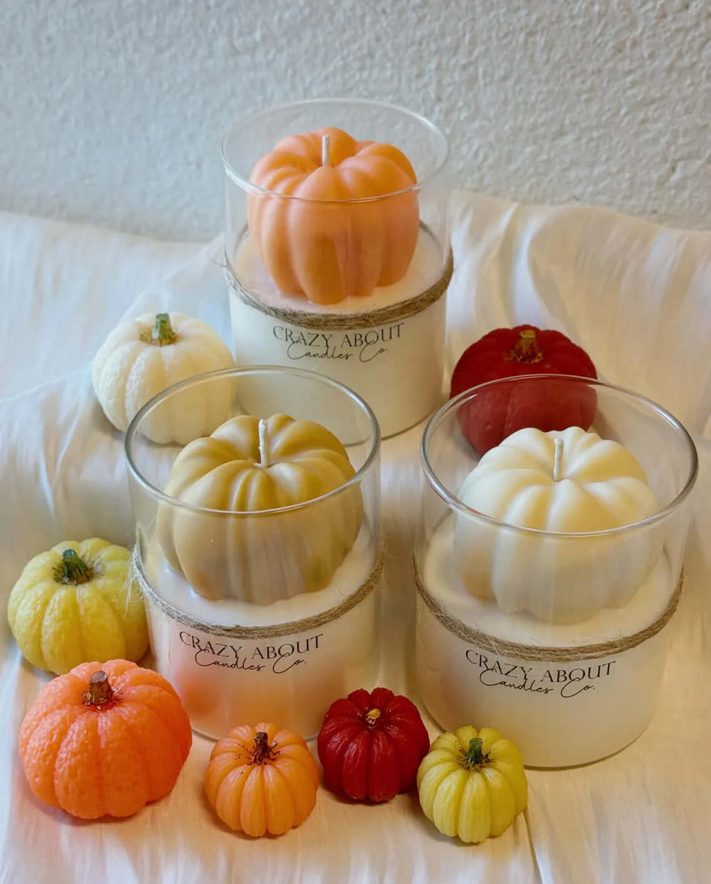 Handmade Pumpkin Candle in Glass Jar for Fall Decor and Seasonal Gifting