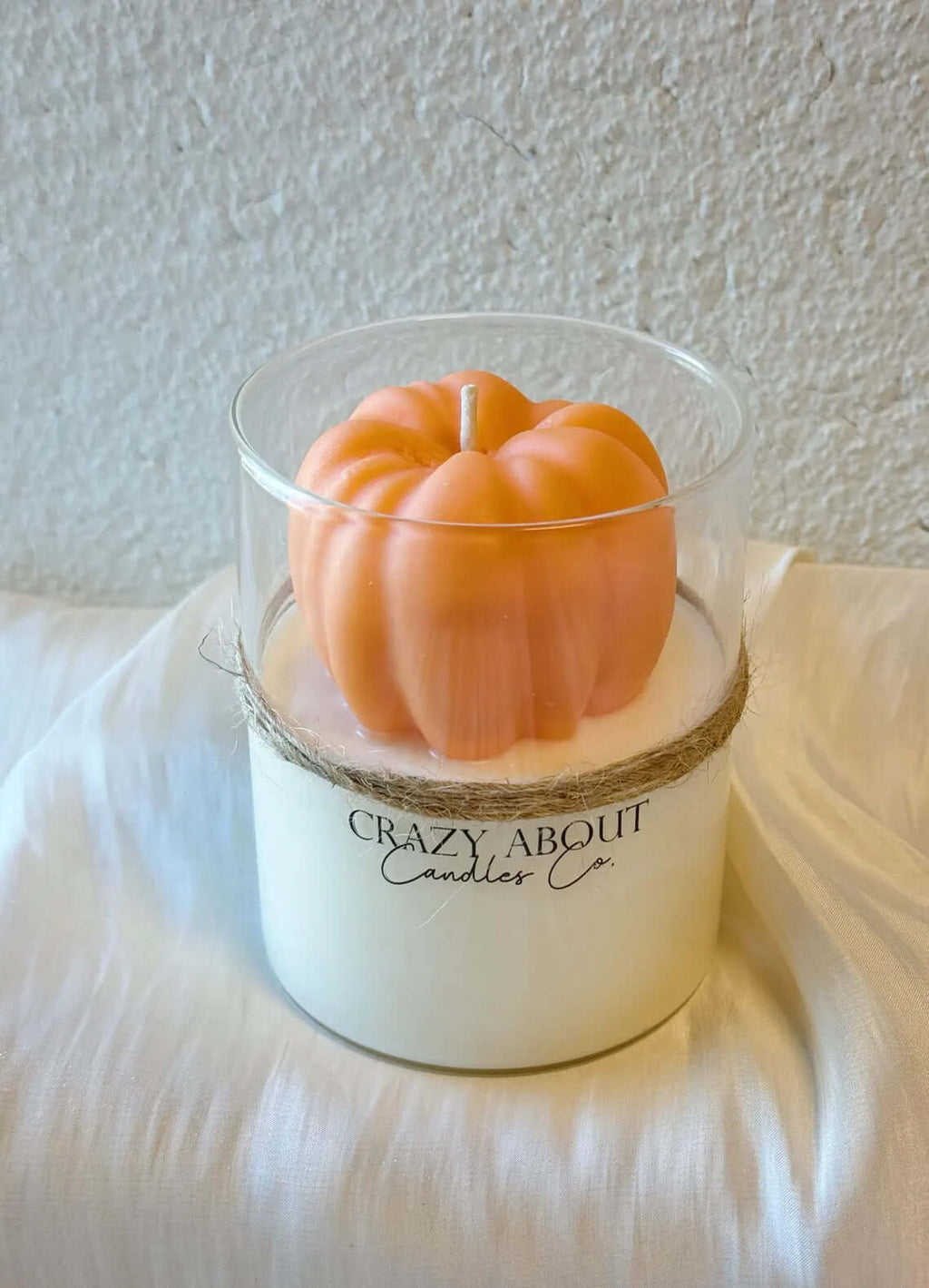 Handmade Pumpkin Candle in Glass Jar for Fall Decor and Seasonal Gifting