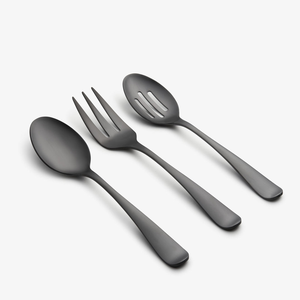 Cambridge Rhiannon Black Satin 45-Piece Flatware Set, 18/0 stainless steel (view 2)