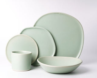 HAAND Ripple 5-Piece Dinner Setting – Handcrafted Porcelain Dinnerware Set