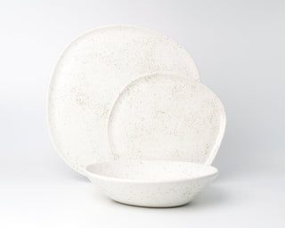 HAAND Ripple 3-Piece Dinner Setting – Handcrafted Porcelain Dinnerware Set