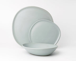 HAAND Ripple 3-Piece Dinner Setting – Handcrafted Porcelain Dinnerware Set