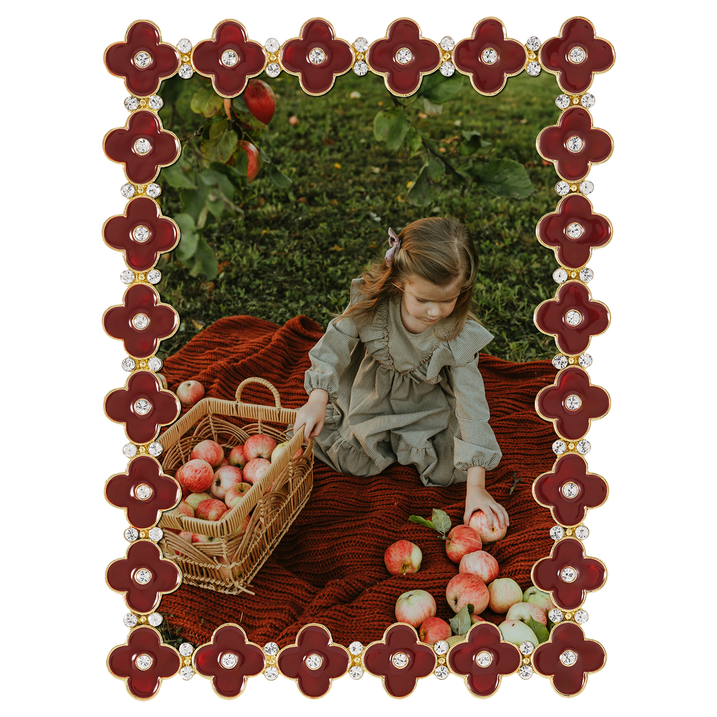 Gold Enamel Clover Picture Frame