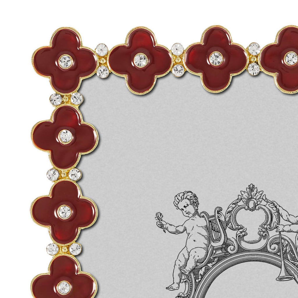 Gold Enamel Clover Picture Frame