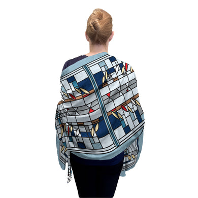 Frank Lloyd Wright Waterlilies Silk Blend Shawl – Lightweight & Elegant Evening Wrap