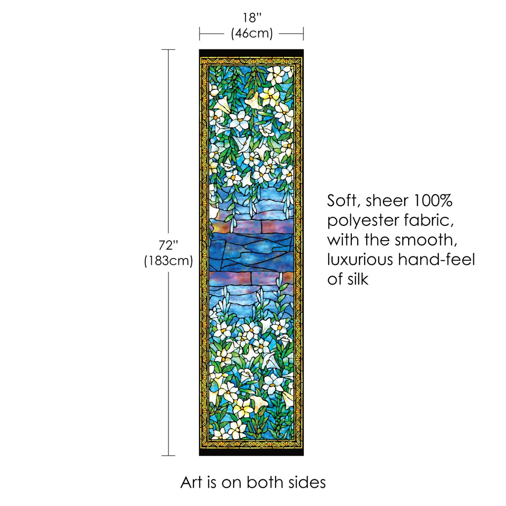 Tiffany Field of Lilies Long Sheer Scarf – Lightweight, Elegant, Silky-Soft