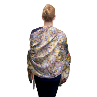 Tiffany Peonies & Iris Silk Blend Shawl – Lightweight Dressy Wrap for Women