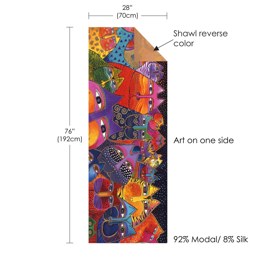 Laurel Burch Fantasticats Silk Blend Shawl – Lightweight & Elegant Evening Wrap