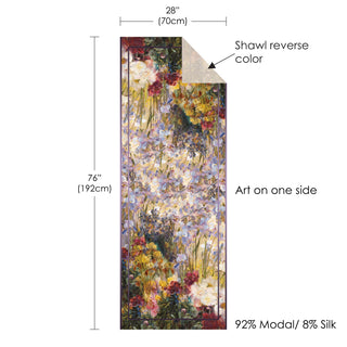 Tiffany Peonies & Iris Silk Blend Shawl – Lightweight Dressy Wrap for Women