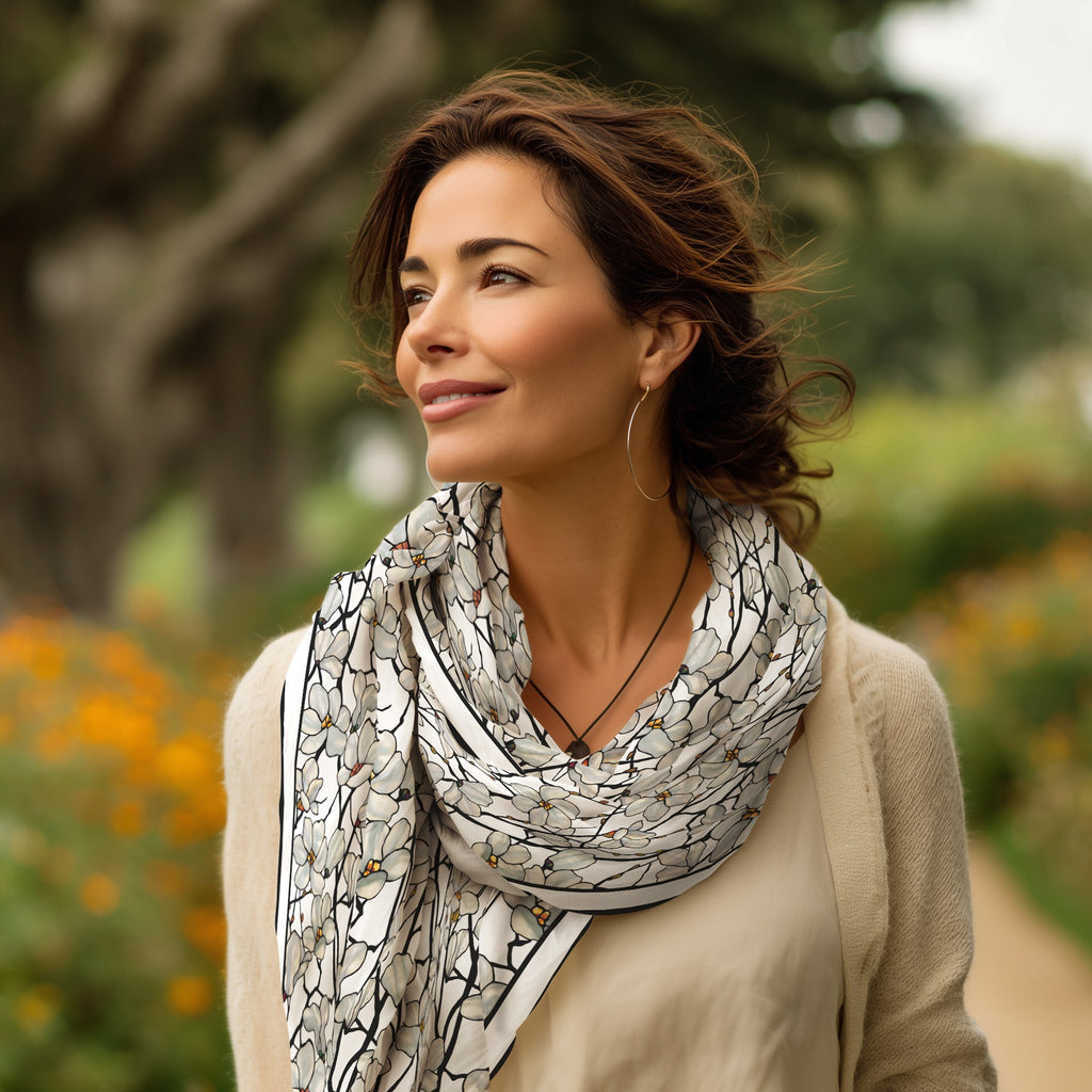 Tiffany Magnolia Silk Blend Shawl – Lightweight Dressy Wrap for Women