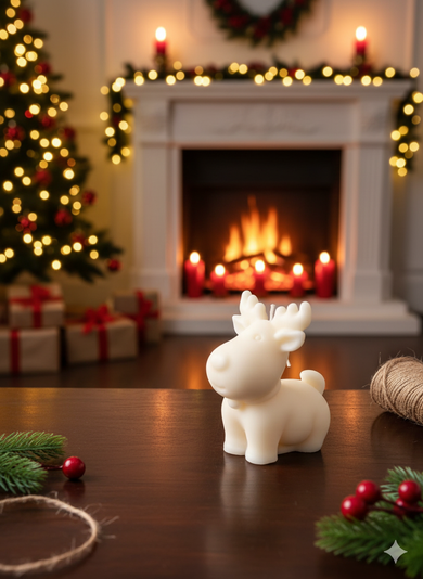 Reindeer Christmas Candle