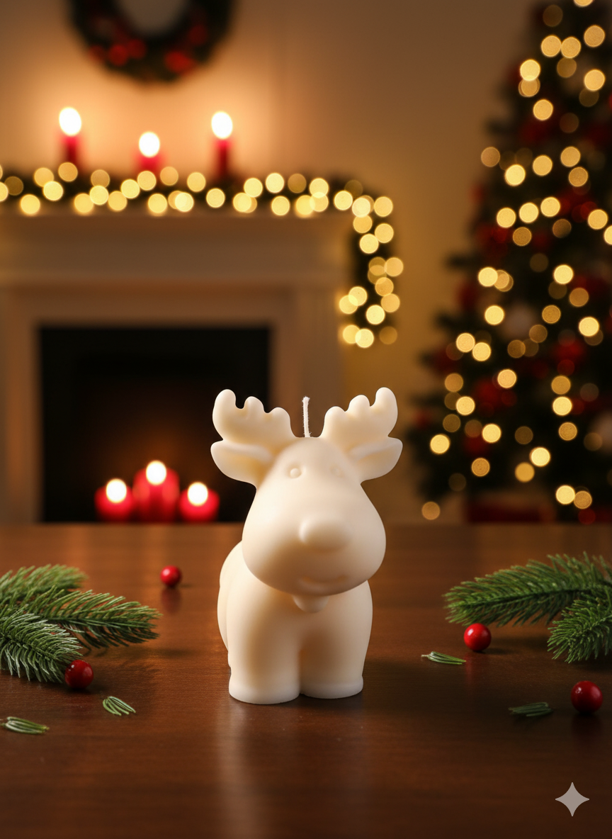 Reindeer Christmas Candle
