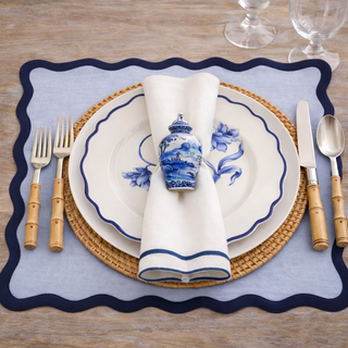 Chinoiserie Village Ginger Jar Napkin Rings, Set of 4