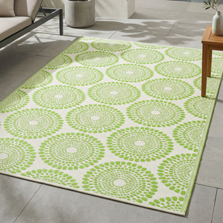 Rio Green Medallion Reversible Outdoor Patio Rug