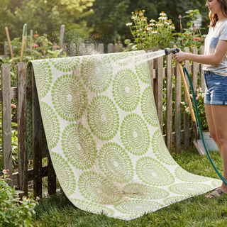 Rio Green Medallion Reversible Outdoor Patio Rug