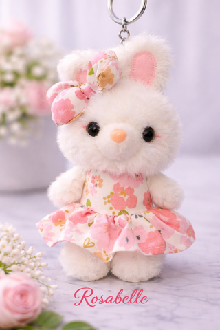 Blossom Bunny Keychain – Plush Floral Rabbit Charm in Mystery Tin Gift Box