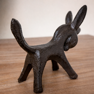 Rustic Cast Iron Donkey Figurine
