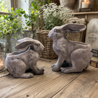 Vintage-Inspired Rustic Rabbit Figurine