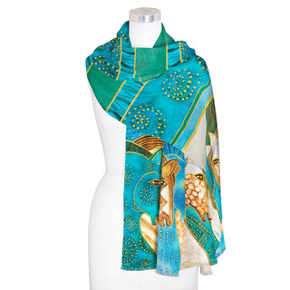 Laurel Burch Sky Mares Silk Blend Shawl – Lightweight Dressy Wrap for Women