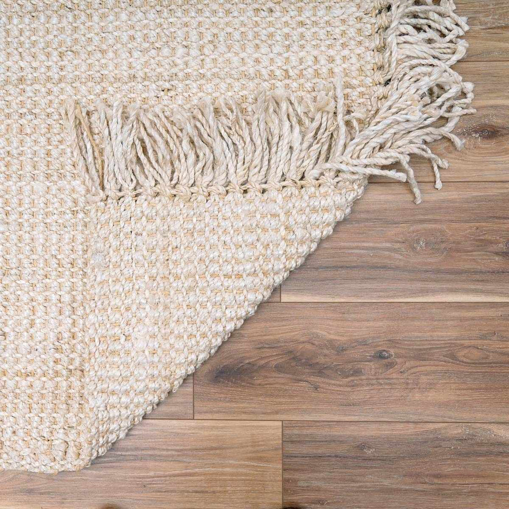 Senneterre Bleached Jute Rug – Natural Handwoven Eco-Friendly Carpet