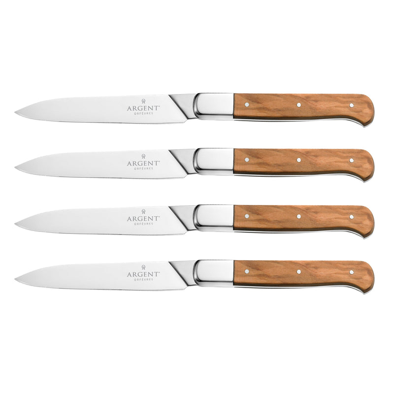 Hampton Forge Argent Lynden Olive Wood Steak Knives, Set of 4, wood/acacia/stainless