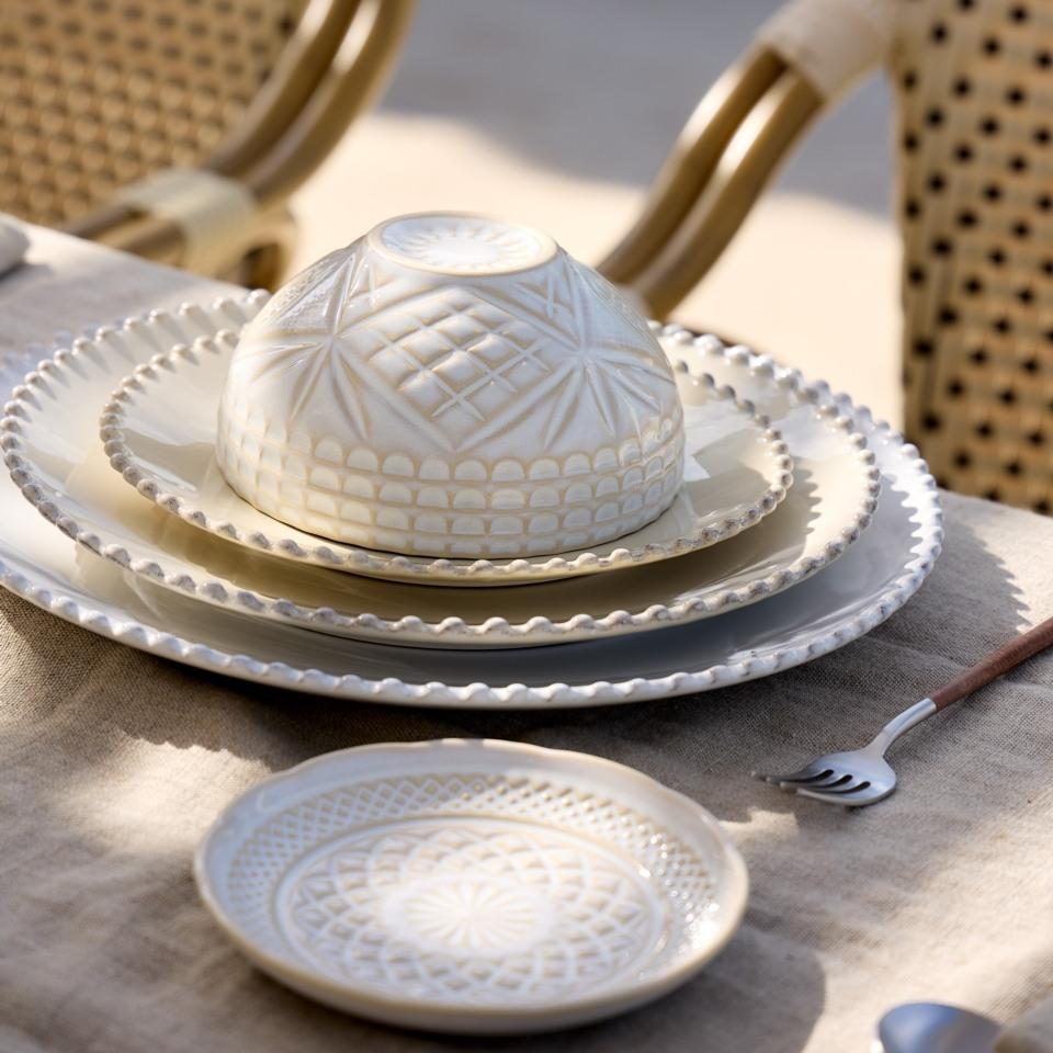 COSTA NOVA Cristal Appetizer Plate, White – Ceramic Starter Plate